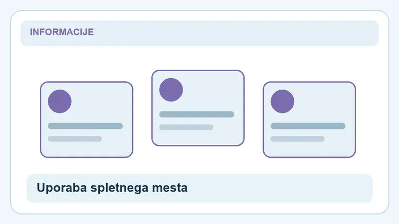 Uporaba spletnega mesta: kartice za Pogoji uporabe