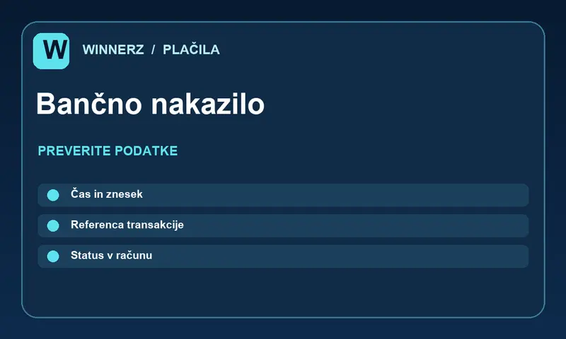 Preverjanje statusa plačila z metodo Bančno nakazilo