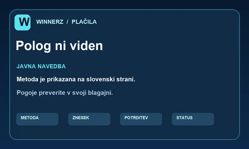 Pregled poti polog ni viden v računu Winnerz