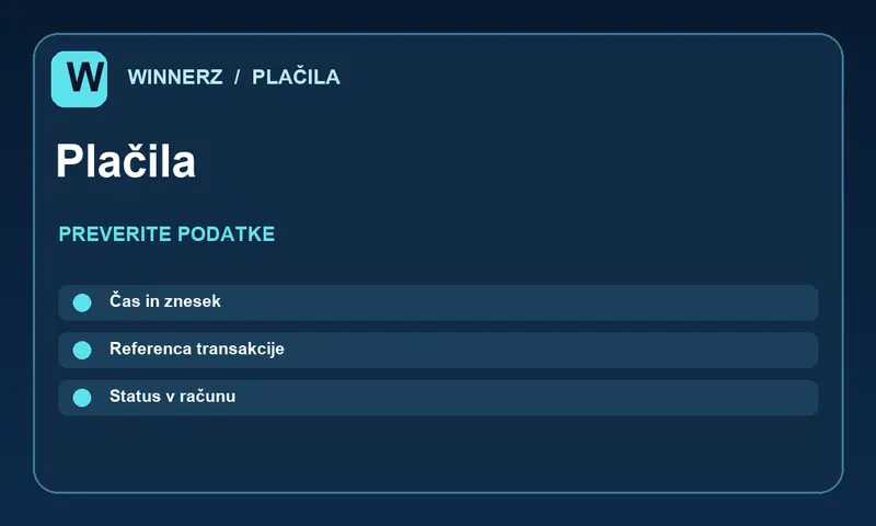 Preverjanje podatkov za plačila v Winnerz
