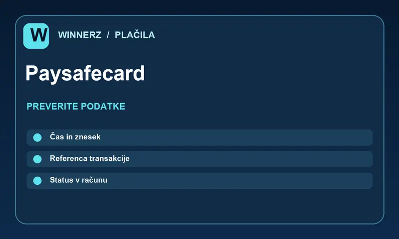Preverjanje statusa plačila z metodo Paysafecard