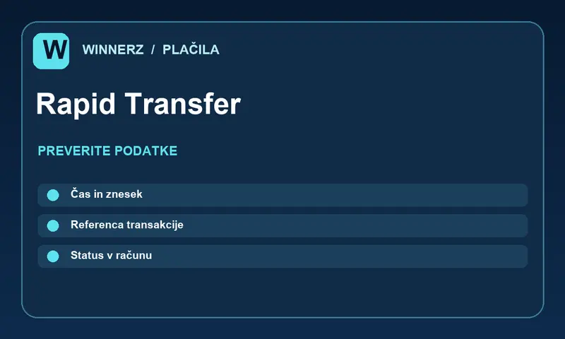 Preverjanje statusa plačila z metodo Rapid Transfer