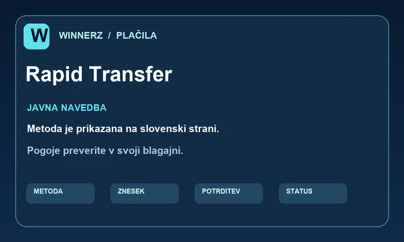 Pregled načina Rapid Transfer na strani Winnerz