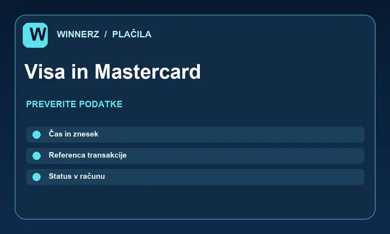 Preverjanje statusa plačila z metodo Visa ter Mastercard