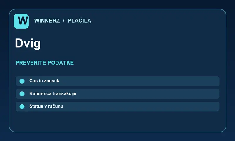 Preverjanje podatkov za dvig v Winnerz